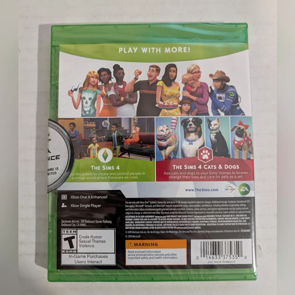 The Sims 4 Bundle + Cats& Dogs for Xbox One - Brand New Factory Sealed EA